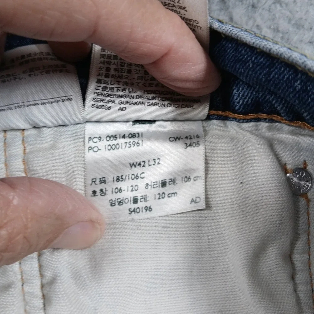 Levi's 514 Straight Fit Jeans Mens 42x32 Medium Wash Blue Denim Classic‎